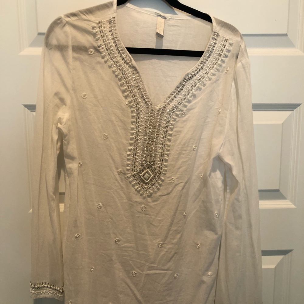 White beach cover up